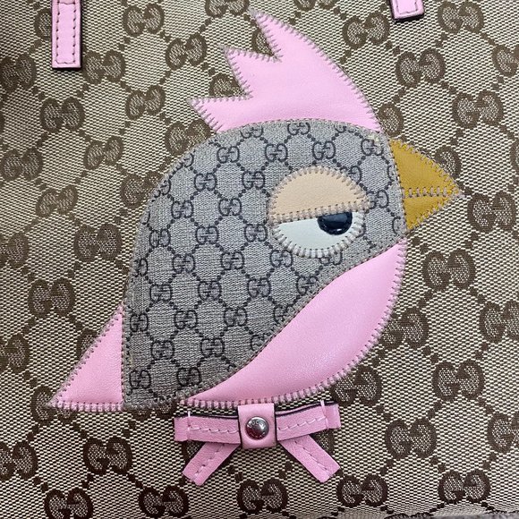 GUCCI Girls Zoo Bird GG Canvas Mini Tote Handbag - Picture 10 of 16